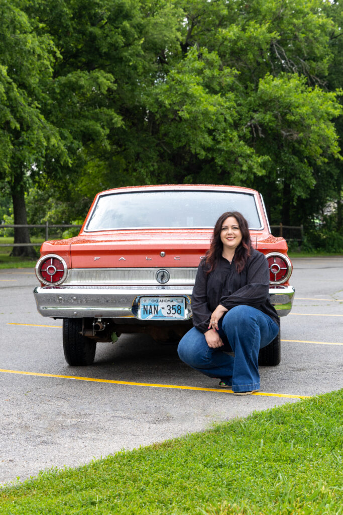 Cheryl Patrick pictured with her car
